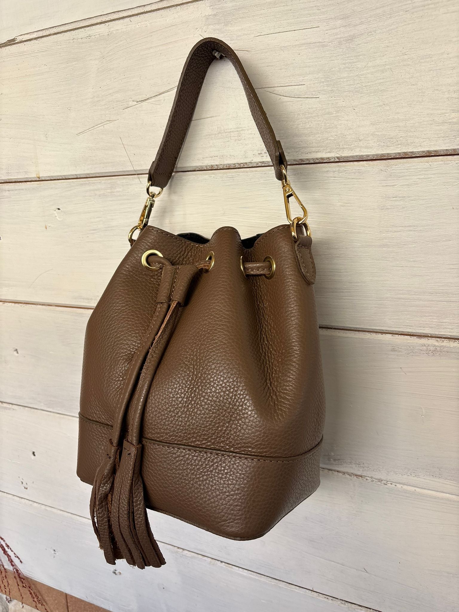 Borsa in pelle Taupe