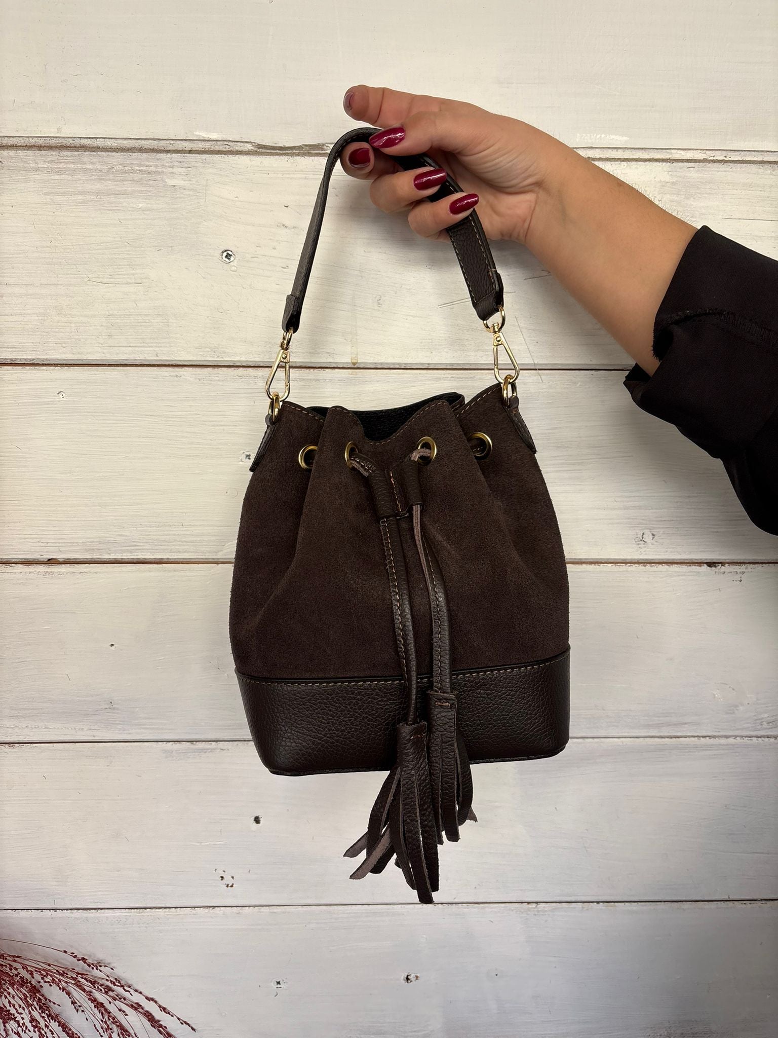 Borsa di pelle Marrone